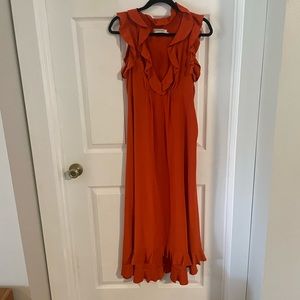 Zimmermann orange midi dress